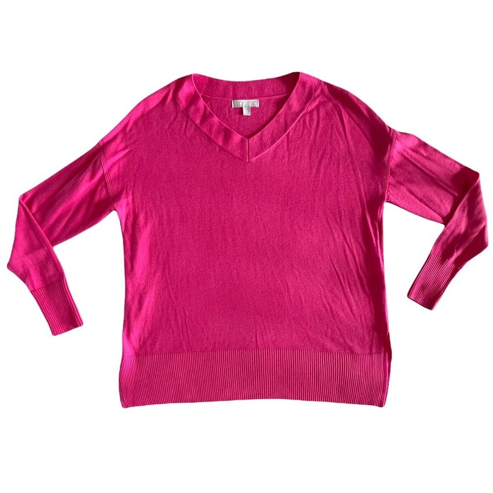 Chelsea28 V-Neck‎ Sweater Womens Small Pink Excellent Cashmere Blend Pullover